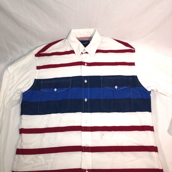 Men’s Wrangler Striped Casual Button Up Shirt XL - Picture 2 of 9